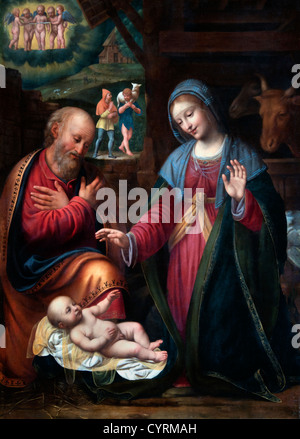 La Nativité après 1525 par Bernardino Luini, Italie italien 1480-1532 Banque D'Images