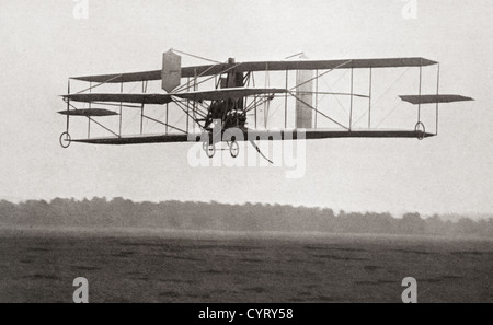 Biplan de Cody dans l'air en 1909. Samuel Franklin Cowdery, connu plus tard sous le nom de Samuel Franklin Cody, 1867 -1913. Banque D'Images