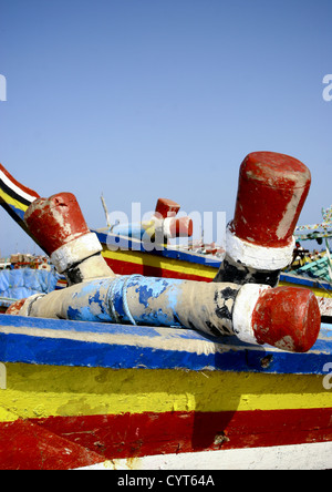 Les boutres colorés à Al Hodeidah, Yémen Banque D'Images