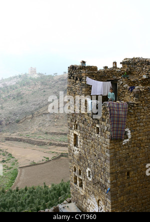 Al Hajjarah Village, Jabal Haraz , Yémen Banque D'Images