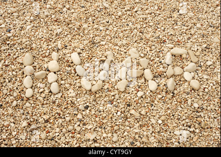HVAR Parole faite de cailloux, image authentique d'Hvar's beach Banque D'Images