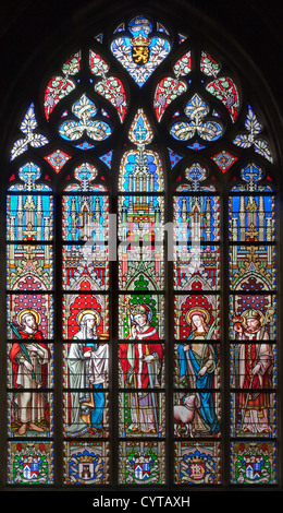 Bruxelles - Juin 22 : Saints de glace dans l'église gothique Notre Dame du Sablon le 22 juin 2012 à Bruxelles. Banque D'Images