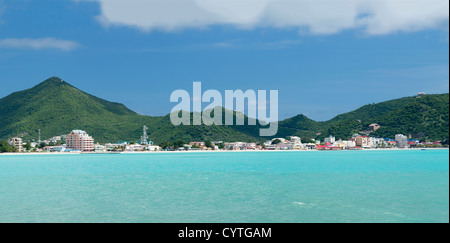 Panorama de la ville de Philipsburg à Sint Maarten ou Saint Saint Martin dans les Caraïbes Banque D'Images