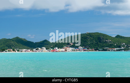 Panorama de la ville de Philipsburg à Sint Maarten ou Saint Saint Martin dans les Caraïbes Banque D'Images