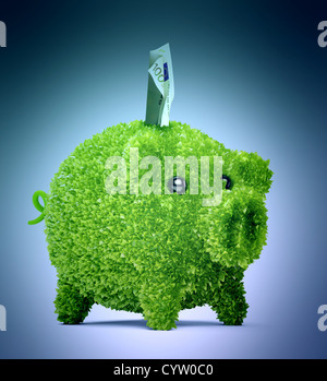 Couvert de feuilles tirelire - Écologie et économies concept Banque D'Images