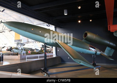 L'allemand Fieseler Fi 103 V-1, bombe volante sans pilote, à l'affiche dans Flying Heritage Collection Museum dans l'usine de Boeing Banque D'Images