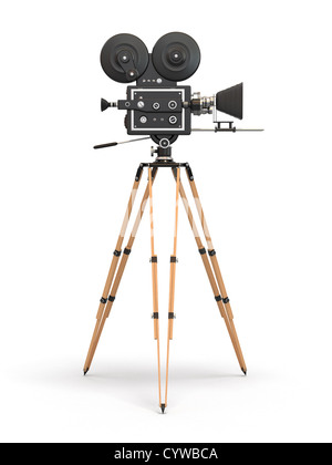 Vintage camera sur fond blanc. 3d Banque D'Images