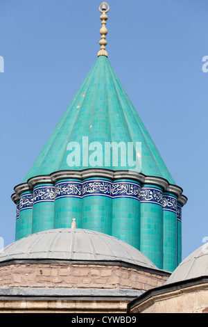 Dôme vert, d'un mausolée et complexe Takiyya de Mawlana Jalal al-Din Rumi, Konya, Turquie Banque D'Images