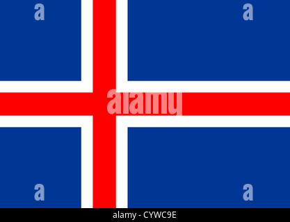 Drapeau national de l'Islande. Banque D'Images