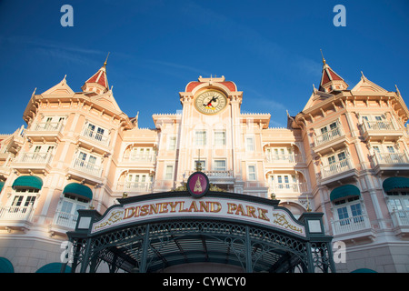 Entrée du Parc Disneyland, Euro Disney, Paris Banque D'Images