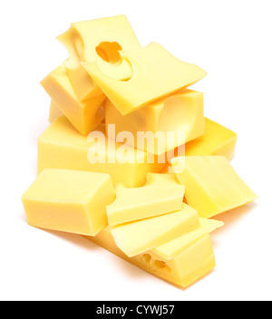 Morceaux de fromage blanc sur Banque D'Images