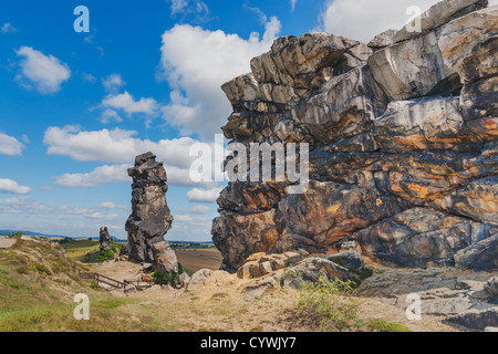 Le Teufelsmauer (Mur du diable) est une formation rocheuse de grès dur, district de Harz (Saxe-Anhalt, Allemagne, Europe Banque D'Images