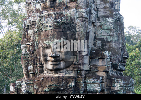 Temple Bayon à Siem Reap, Cambodge Banque D'Images