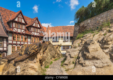 Schlossberg (Colline du Château), Quedlinburg Saxe-anhalt Allemagne Europe Banque D'Images