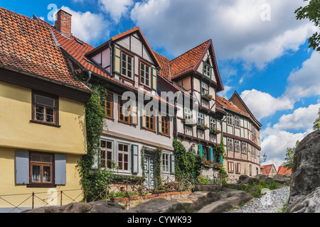 Schlossberg (Colline du Château), Quedlinburg Saxe-anhalt Allemagne Europe Banque D'Images