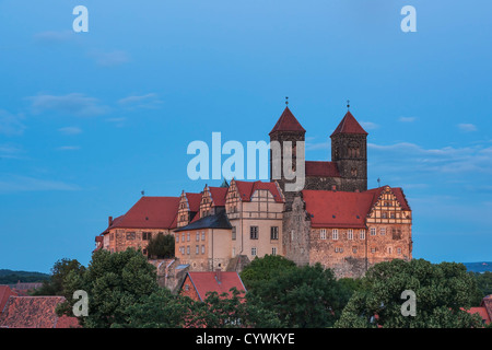 Château et collégiale de Saint Servatius sur le Schlossberg, Quedlinburg, Saxe-Anhalt, Allemagne, Europe Banque D'Images