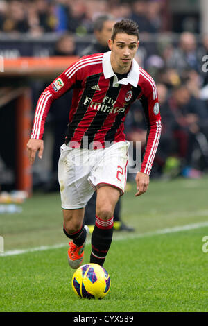 Mattia De Sciglio (Milan), le 11 novembre 2012 - Football / Soccer : Italien 'Serie' un match entre l'AC Milan 1-3 Fiorentina au Stadio Giuseppe Meazza de Milan, Italie. (Photo par Enrico Calderoni/AFLO SPORT) [0391] Banque D'Images