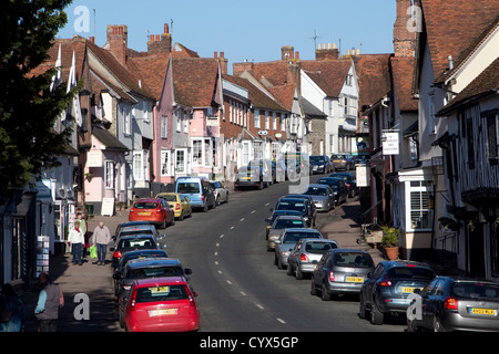 High street lavenham suffolk angleterre uk village historique Banque D'Images