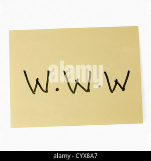 World Wide Web écrit sur une note adhésive Banque D'Images