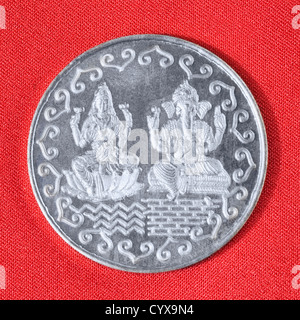 Close-up of a silver coin Banque D'Images