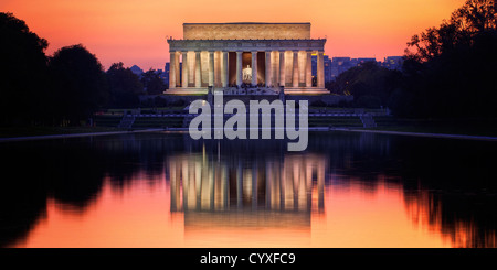 Lincoln Memorial au coucher du soleil à Washington DC, USA Banque D'Images