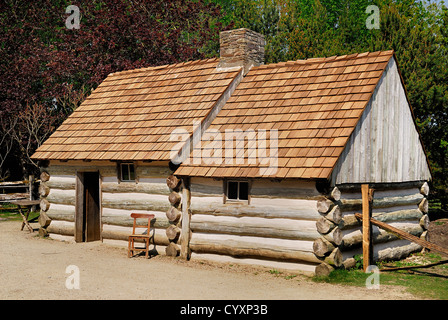 Ulster American Folk Park, Pennsylvania typique log cabin. L'Irlande du Nord République d'Irlande Europe Banque D'Images