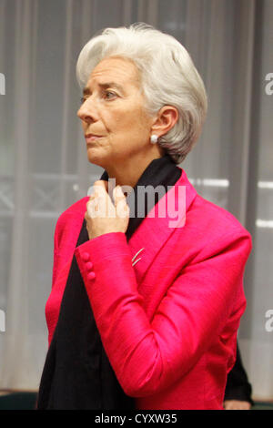 12 Nov 2012 - Bruxelles (Belgique) - Directeur du Fonds Monétaire International, Christine Lagarde, photographié au cours d'une réunion de l'Eurogroupe. Credit : BERNAL REVENIR/ Alamy live news. Banque D'Images