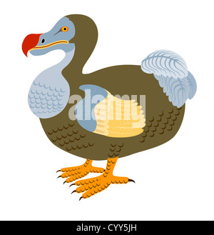 Illustration d'un dodo Raphus Cucullatus fait en style rétro. Banque D'Images