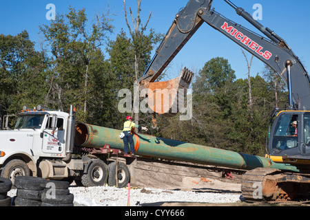 Construction de partie Sud du pipeline Keystone XL Banque D'Images