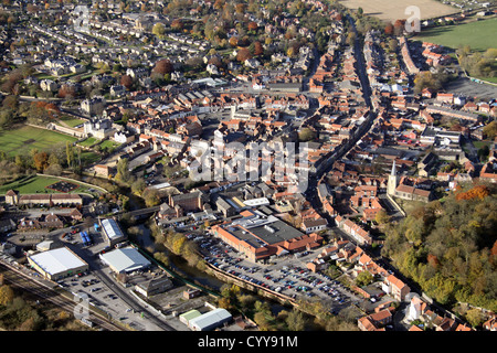 Vue aérienne de Malton, North Yorkshire Banque D'Images