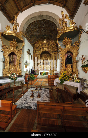 Igreja da Misericórdia (l'église de la miséricorde) intérieur à Caminha, Minho, au nord du Portugal, Europe Banque D'Images