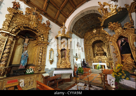 Igreja da Misericórdia (l'église de la miséricorde) intérieur à Caminha, Minho, au nord du Portugal, Europe Banque D'Images