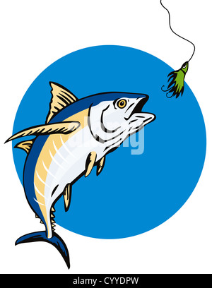 Illustration d'un poisson le thon fait en style rétro. Banque D'Images