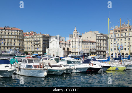 Quai des Belges et Vieux Port ou Vieux Port Marseille ou Marseille Provence France Banque D'Images