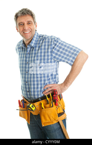 Worker wearing hard hat Banque D'Images