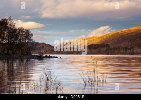 Thirlmere réservoir dans le Lake District, Cumbria, Angleterre à la recherche vers l'éboulis Helvellyn Banque D'Images