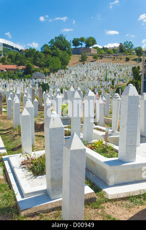 Cimetière musulman à Sarajevo, Bosnie-Herzégovine Banque D'Images