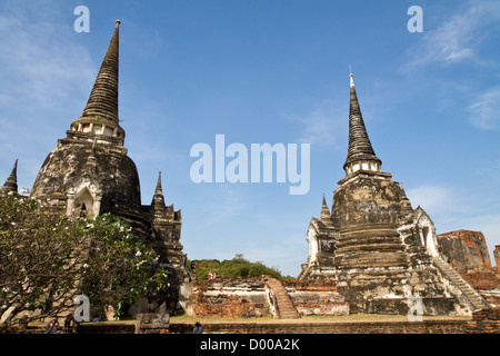 Le Stûpa du temple Wat Phra Sri Sanphet dans le parc historique d'Ayutthaya, Thaïlande Banque D'Images