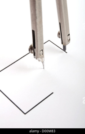 Impossible ou concept possible avec circle on white Banque D'Images