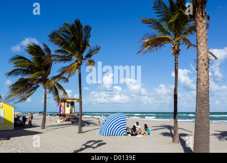 Plage à Hollywood, près de Fort Lauderdale, comté de Broward, Gold Coast, Florida, USA Banque D'Images