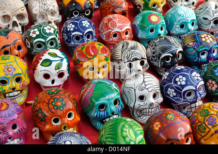 Skulls en vente à Chichen Itza Banque D'Images