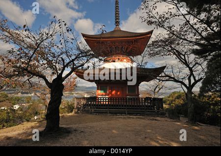 La pagode Tahoto sur l'île de Miyajima, Japon Banque D'Images