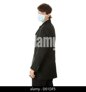 Businessman wearing masque de protection Banque D'Images