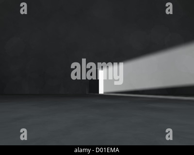 La lumière venant par une porte ouverte Banque D'Images