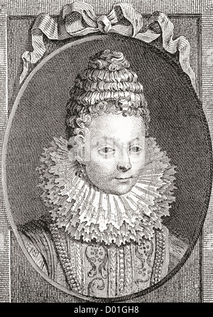 Marie de Médicis, 1575 -1642. Reine consort de la France, comme la deuxième épouse du roi Henri IV de France. Banque D'Images