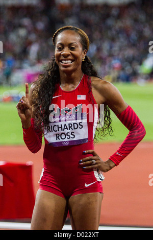 Sanya Richards-Ross (USA) médaillé d'or Women's 400m aux Jeux Olympiques d'été, Londres 2012 Banque D'Images