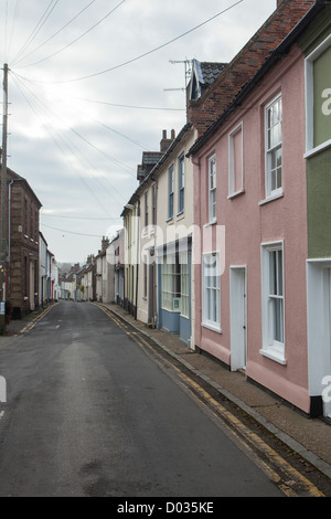 Chalets sur High Street, Wells-next-the-Sea, North Norfolk, UK Banque D'Images