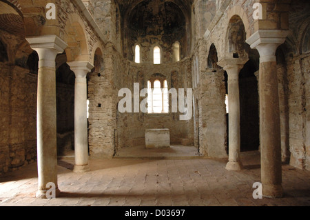 La Grèce. Mystras. Saint Monastère de Vrontochion. L'église de Panayia Hodiguitria. Aphentiko Ialso appelé. L'intérieur. Banque D'Images