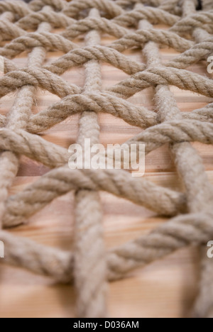 Motif de corde naturelle sur plank Banque D'Images