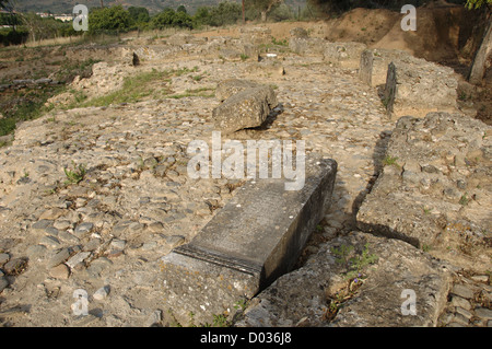 La Grèce. Sparte. De l'Acropole. Ruines de l'Artemision. Banque D'Images